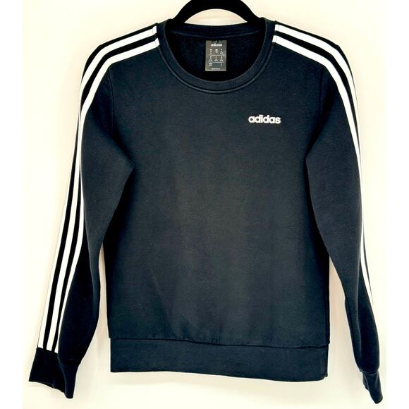 adidas Tops - Adidas Sweatshirt Sporty Athletic Black with White Stripe Size XS